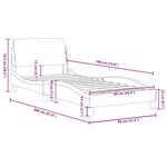 vidaXL Cadre de lit avec tête de lit Dover noir 90x190 cm tissu