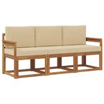 vidaXL Ensemble de canapés d'extérieur 3 pc Naturel et Beige