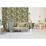 DUTCH WALLCOVERINGS Papier peint Poisson/fleur Vert