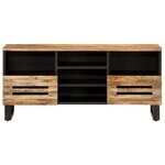 vidaXL Meuble TV 100x34x46 cm bois massif de manguier brut
