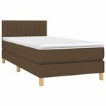 vidaXL Sommier à lattes de lit avec matelas Marron foncé 90x190 cm