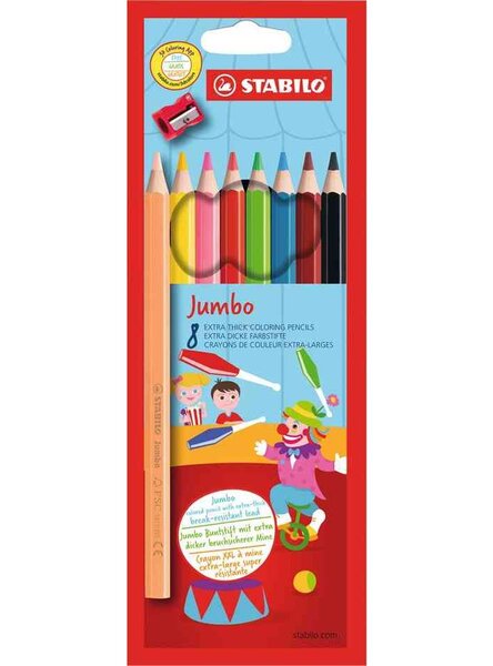 Crayon de couleur Jumbo  hexagonal  étui de 12 en carton STABILO