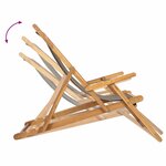 vidaXL Chaise de plage Taupe Bois de teck massif
