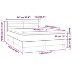 vidaXL Sommier à lattes de lit avec matelas Crème 140x200 cm Tissu