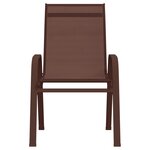 vidaXL Chaises empilables de jardin 4 Pièces Marron Tissu textilène