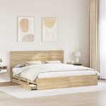 vidaXL Cadre de lit Chêne Sonoma 200 x 200 cm Bois Ingénierie