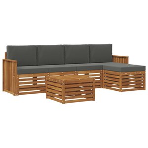 vidaXL Ensemble de canapés d'extérieur 6 pc Naturel et Anthracite