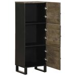 vidaXL Buffet noir 40x33x110 cm bois de manguier massif