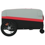 vidaXL Remorque de vélo noir et rouge 45 kg fer