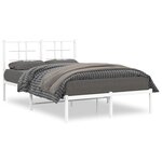 vidaXL Cadre de lit métal sans matelas et tête de lit blanc 120x200 cm
