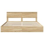 vidaXL Lit de Rangement Chêne Sonoma 200 x 200 cm Bois d'ingénierie