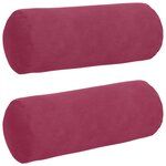 vidaXL Coussins d'accent 2 Pièces Bordeaux Ø 15 x 40 cm