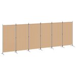 vidaXL Paravent à 6 panneaux Beige 520 x 180 cm Tissu