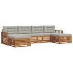 vidaXL Ensembles de canapés avec coussin 6 Pièces Gris Naturel et Clair