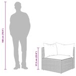 vidaXL Canapé d'angle de jardin avec coussins marron résine tressée