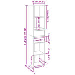 vidaXL Bibliothèque Gris 36x30x171 cm Aggloméré