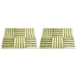 vidaXL Dalles de terrasse 12 Pièces 50x50 cm Bois Vert