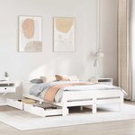 vidaXL Cadre de lit sans matelas blanc 160x200 cm bois de pin massif