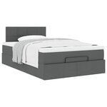 vidaXL Lit ottoman avec matelas gris foncé 120x190 cm tissu