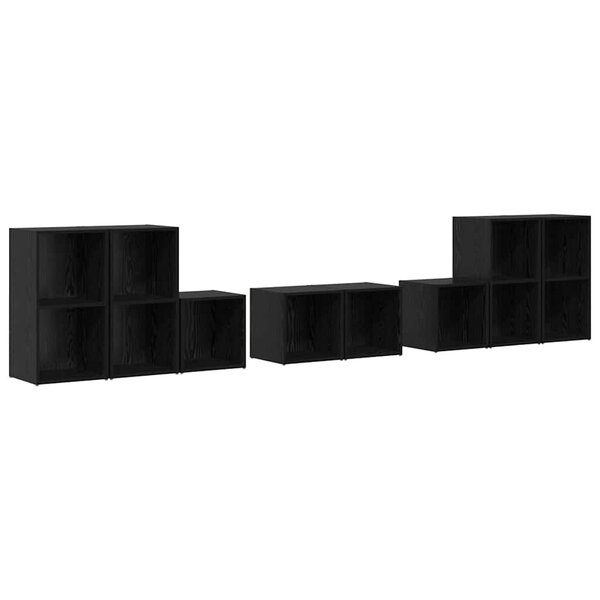 vidaXL Ensemble de meubles TV 8 Pièces Chêne noir 37 x 35 x 72 cm