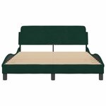 vidaXL Cadre de lit Dover vert foncé 140x200 cm velours