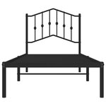 vidaXL Cadre de lit métal sans matelas avec tête de lit noir 90x200 cm