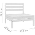 vidaXL Salon de jardin 4 Pièces Blanc Bois de pin massif