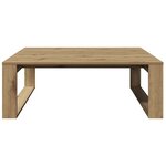vidaXL Table basse chêne artisanal 100x100x35 cm bois d'ingénierie