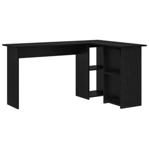 vidaXL Bureau Chêne noir 142 x 102 x 73 cm Bois d'ingénierie