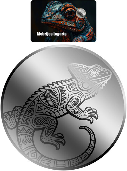 Monnaie ALEBRIJE LAGARTO 1/500 Oz Platine 25$ Liberia 2026 (PRÉCOMMANDE)