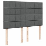 vidaXL Sommier à lattes de lit avec matelas Gris foncé 180x200cm Tissu