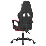 vidaXL Chaise de jeu avec repose-pied Noir et rouge Similicuir