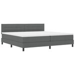 vidaXL Lit à ressorts avec matelas Gris foncé 200 x 200 cm tissu