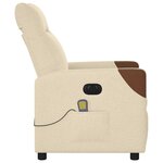 vidaXL Fauteuil inclinable de massage électrique crème tissu