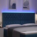 vidaXL Tête de Lit LED Argyle Bleu foncé 100 cm Velours