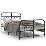 vidaXL Cadre de lit métal sans matelas avec pied de lit noir 120x190cm