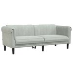 vidaXL Canapé à 3 places gris clair velours
