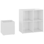 vidaXL Armoire à chaussures d’entrée blanc brillant bois ingénierie