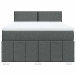 vidaXL Sommier à lattes de lit avec matelas Gris foncé 140x190cm Tissu
