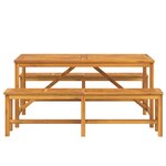 vidaXL Ensemble de salle à manger de jardin 3 pièces en bois d'acacia massif
