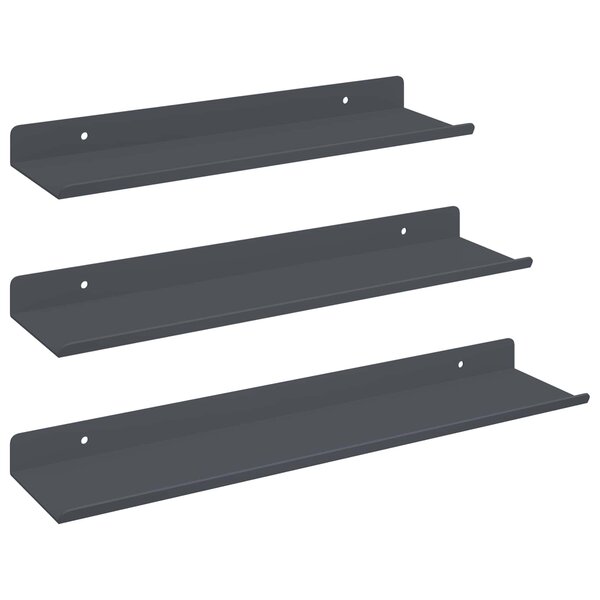 vidaXL Étagère flottante 3 Pièces Anthracite 40 x 9 x 2 5 cm Acier
