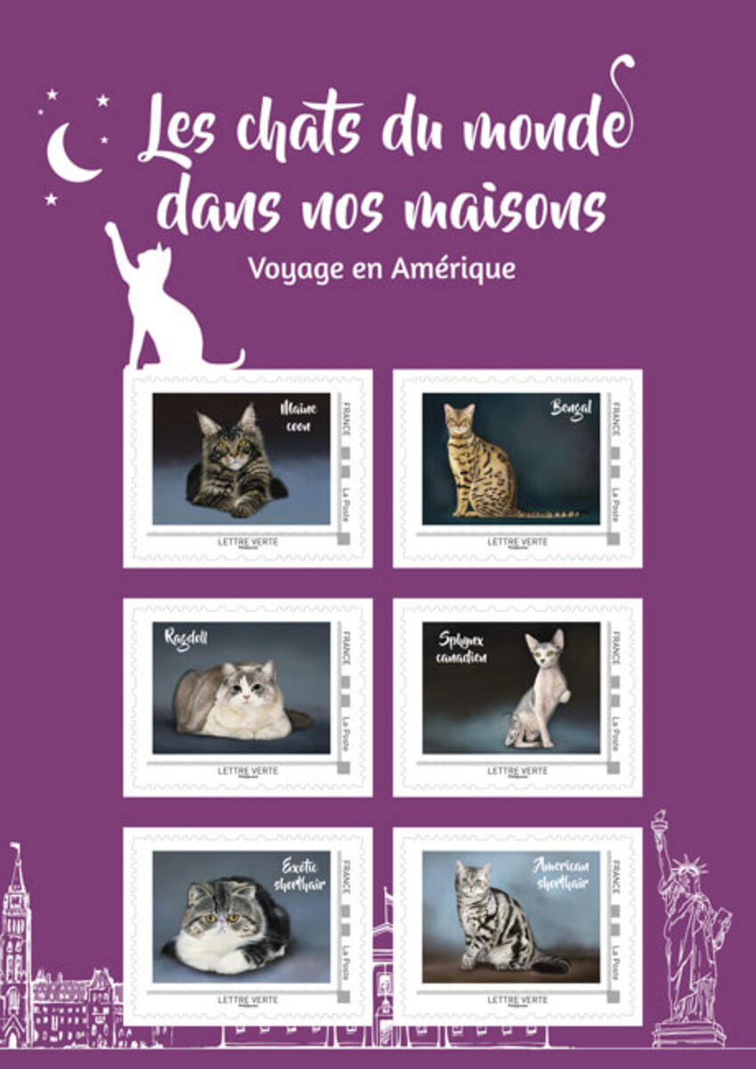 Timbres Chats Collection 100 & Félins - Motives Timbre Poste