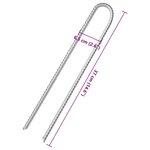 vidaXL Piquets de tente 6Pièces en forme de U 337cm Ø10mm acier galvanisé