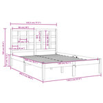 vidaXL Cadre de lit sans matelas blanc 140x200 cm bois massif