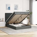 VidaXL Cadre de lit ottoman avec matelas gris foncé 140x190 cm tissu