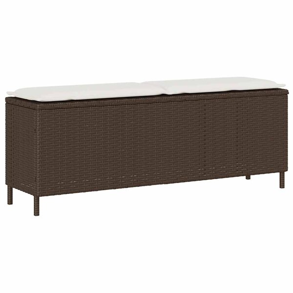 vidaXL Banc de jardin avec coussin marron 110x30x40 5cm résine tressée