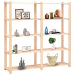 vidaXL Étagères de rangement à 5 niveaux 3Pièces 170x38x170 cm Pin 500 kg
