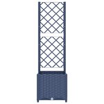 vidaXL Jardinière avec treillis bleu gris 40x40x136 cm PP