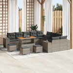 vidaXL Ensemble de canapé de jardin 14 Pièces Gris 110 x 55 x 71 cm