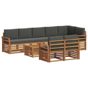 vidaXL Ensembles de canapés avec coussin 9 Pièces Naturel et Anthracite